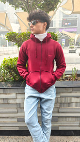 mens maroon zipper